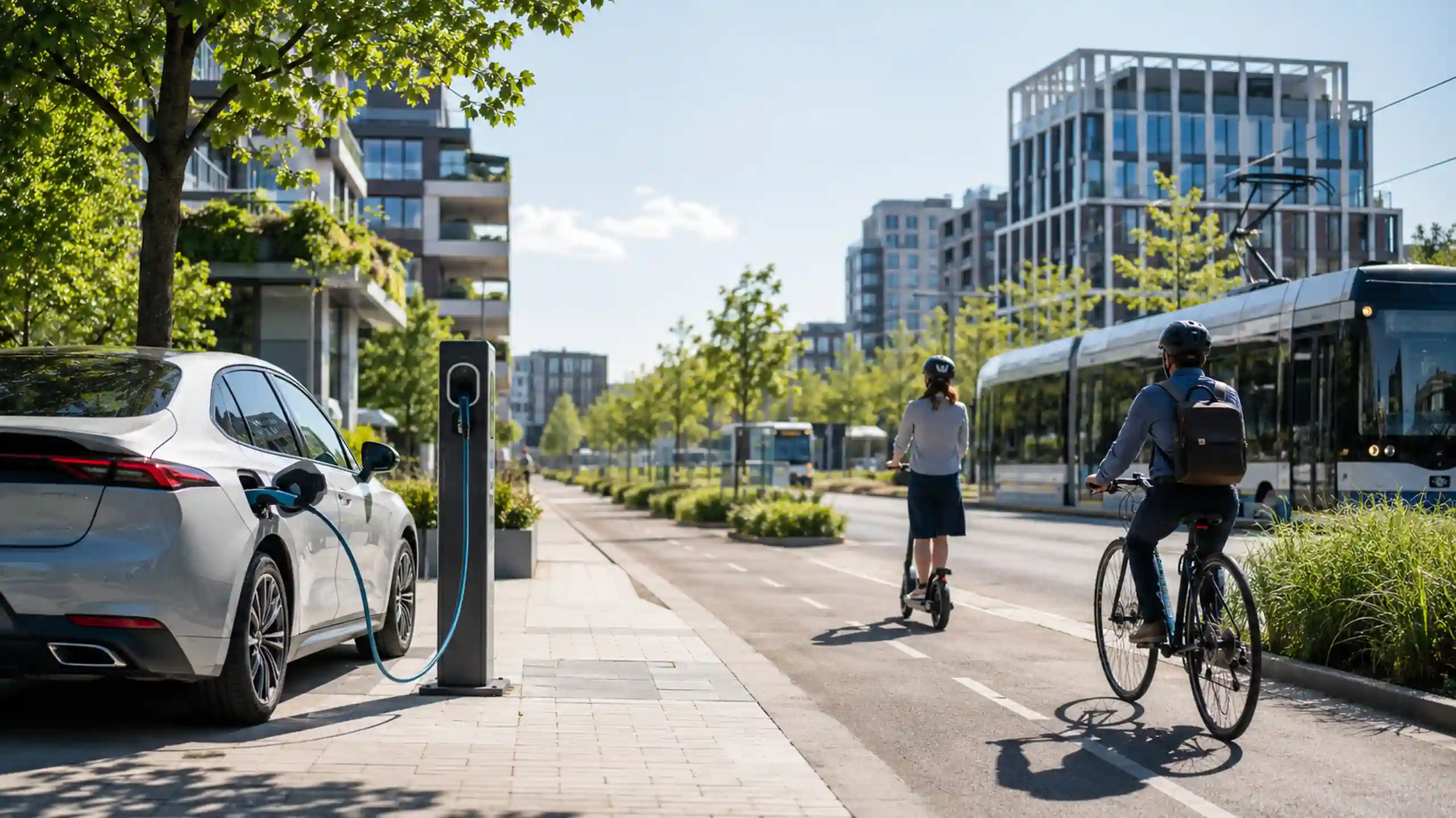 Esempio combinato di mezzi di mobilità sostenibile