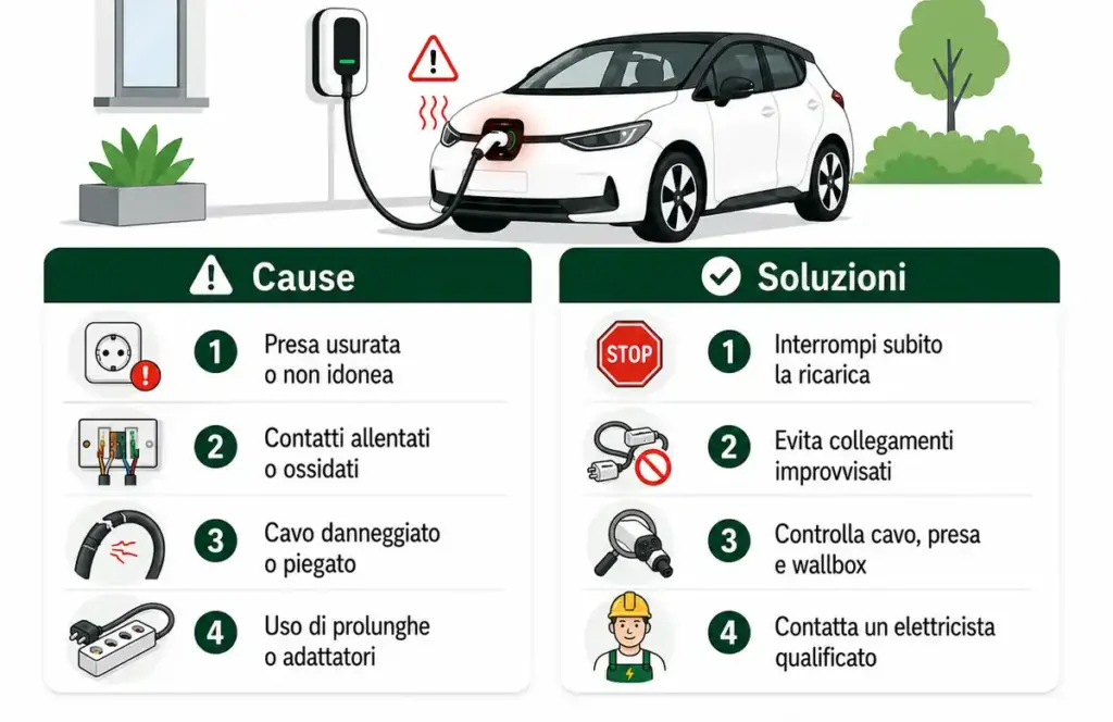 La presa o il cavo si surriscaldano durante la ricarica dell’auto elettrica: riassunto di cause e soluzioni