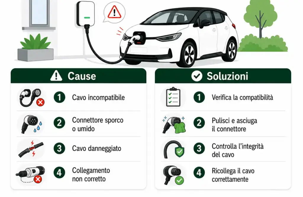 Il cavo di ricarica dell’auto elettrica non viene riconosciuto: riassunto di cause e soluzioni
