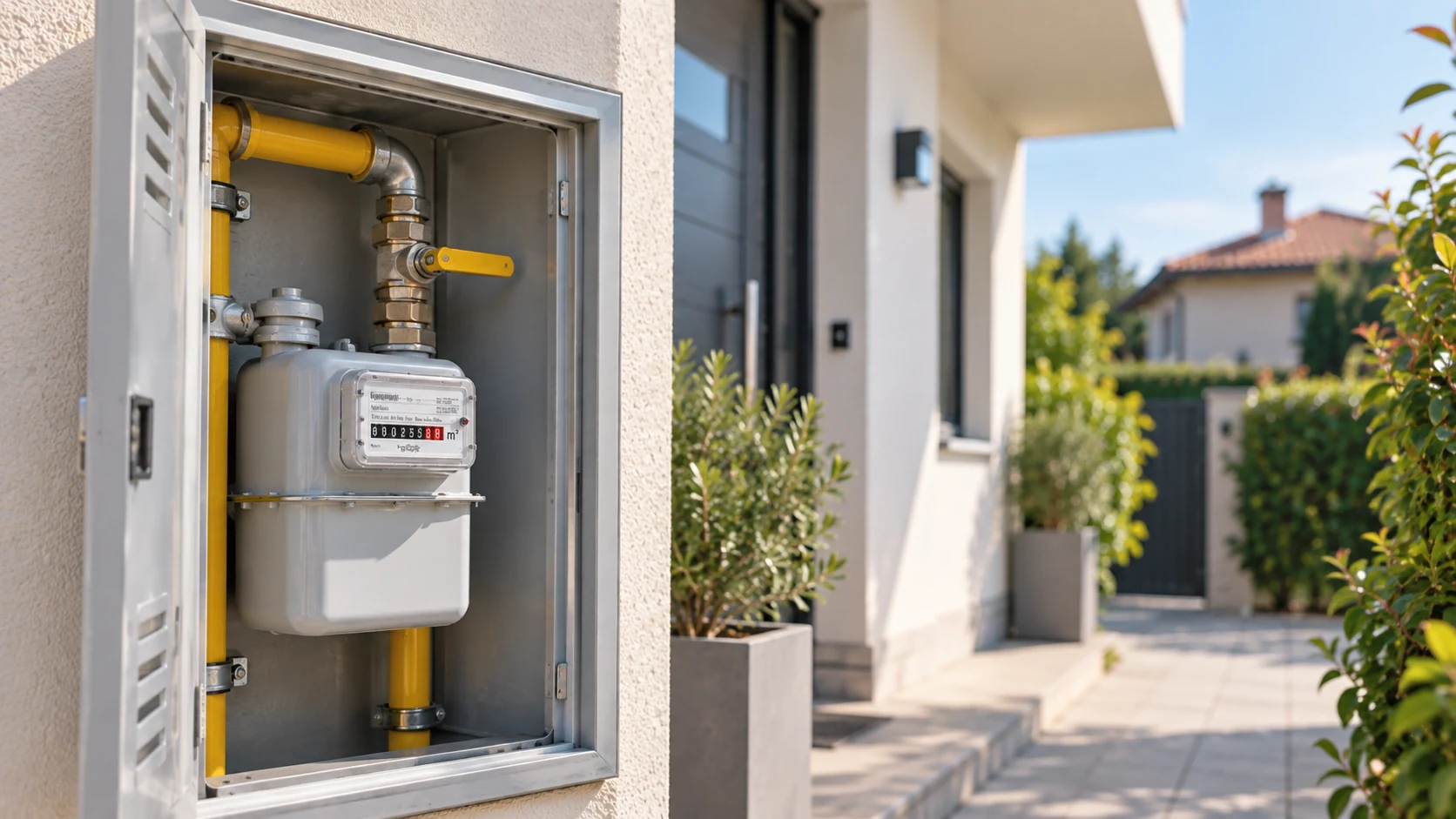 Contatore gas installato fuori per nuovo allaccio