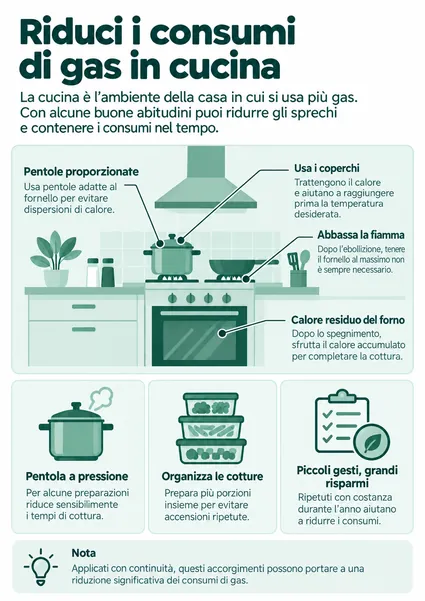 Tecniche per ridurre il consumo di gas in cucina per risparmiare sulla bolletta