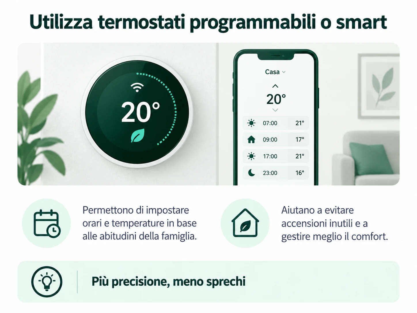 Consigli di adozione di termostati programmabili o smart per ridurre il costo della bolletta del gas